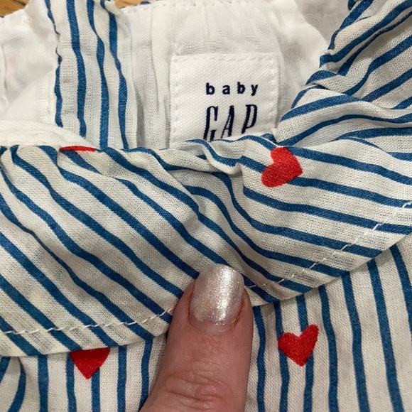 Baby Gap Ruffle Collar Hearts & Stripes Shirt - Picture 3 of 4